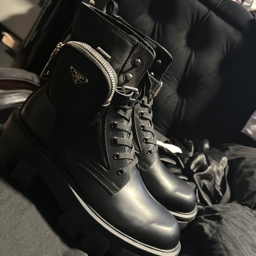 Prada Black Chunky Sole Boots - Picture 2 of 6